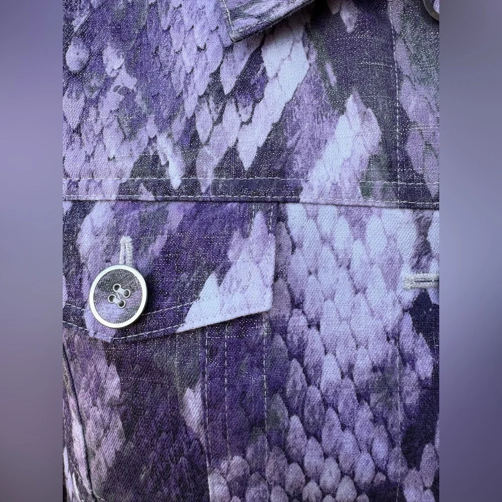 Chico's Purple Snakeskin Print Jacket